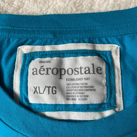 Deadstock Blue Embroidered Aeropostale Tee - Picture 5 of 8